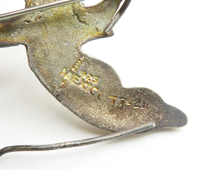 MEXICO 925 Silver  Vintage Shiny Baby Cupid Bow & Arrow Brooch Pin  BP7560