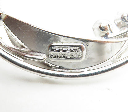 CARL ART 925 Sterling Silver  Vintage Topaz Floral Wreath Brooch Pin  BP6611