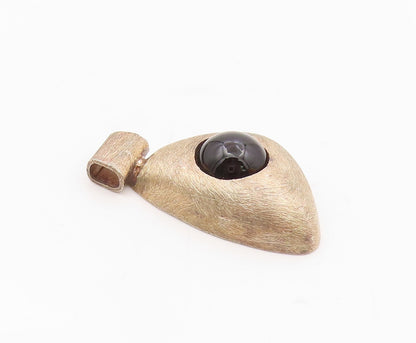 925 Silver  Vintage Triangular Scratch Finish Black Onyx Pendant  PT20431