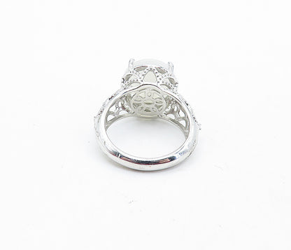 KARIS 925 Sterling Silver  Prong Set Milky Quartz Cocktail Ring Sz 6  RG7063