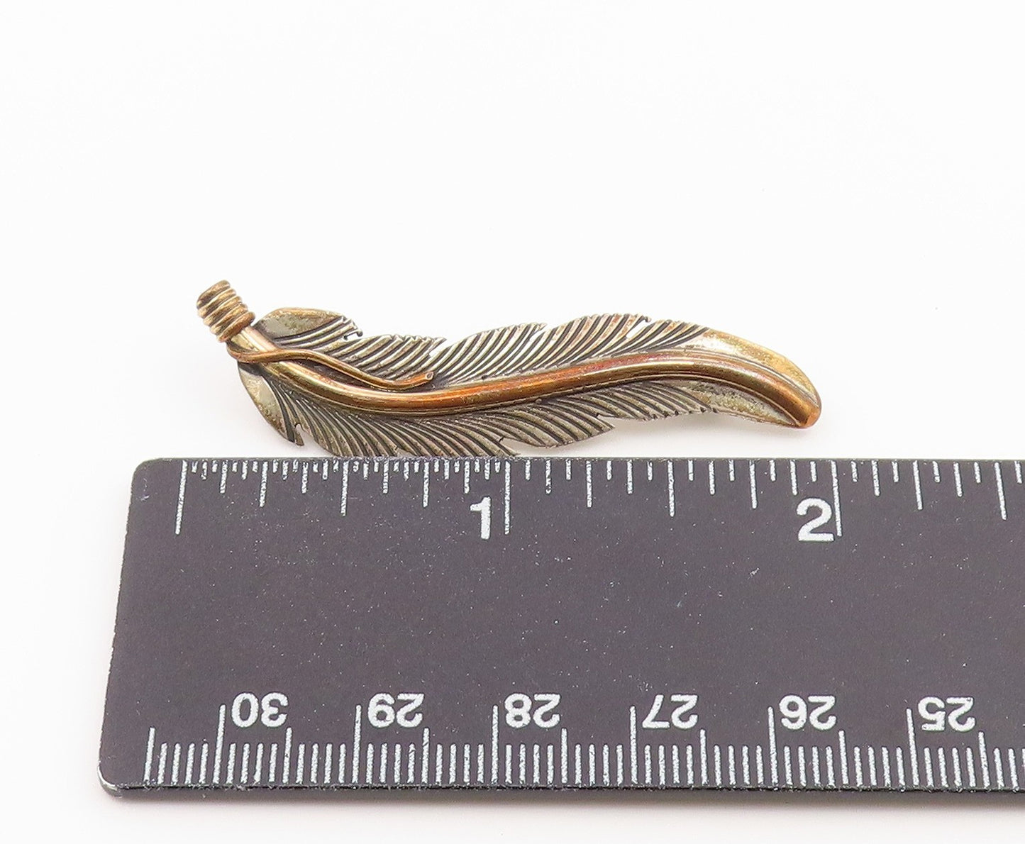 925 Sterling Silver Vintage Brooch Pin HARVEY MACE NAVAJO Quill Feather  BP12618
