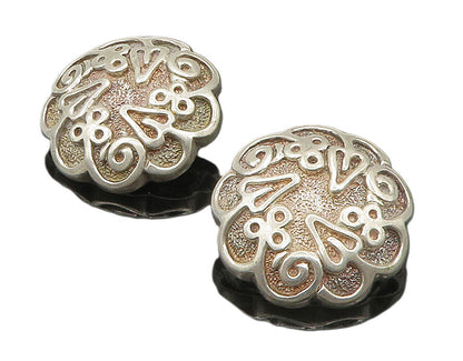 DESIGNER 925 Sterling Silver Vintage Swirl Pattern Heavy Drop Earrings EG11468