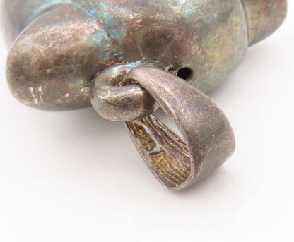 925 Sterling Silver Vintage Pendant Dark Tone Leaping Baby Dolphin Charm PT25029