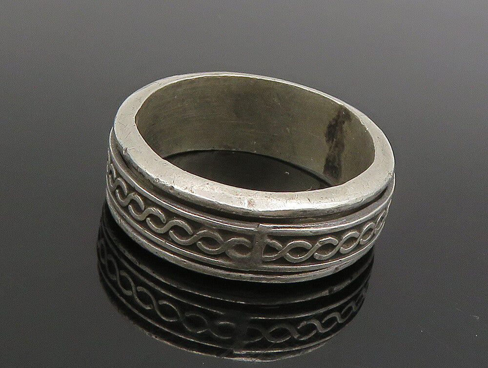 925 Sterling Silver  Vintage Infinity Knot Spinner Fidget Ring Sz 11  RG25334