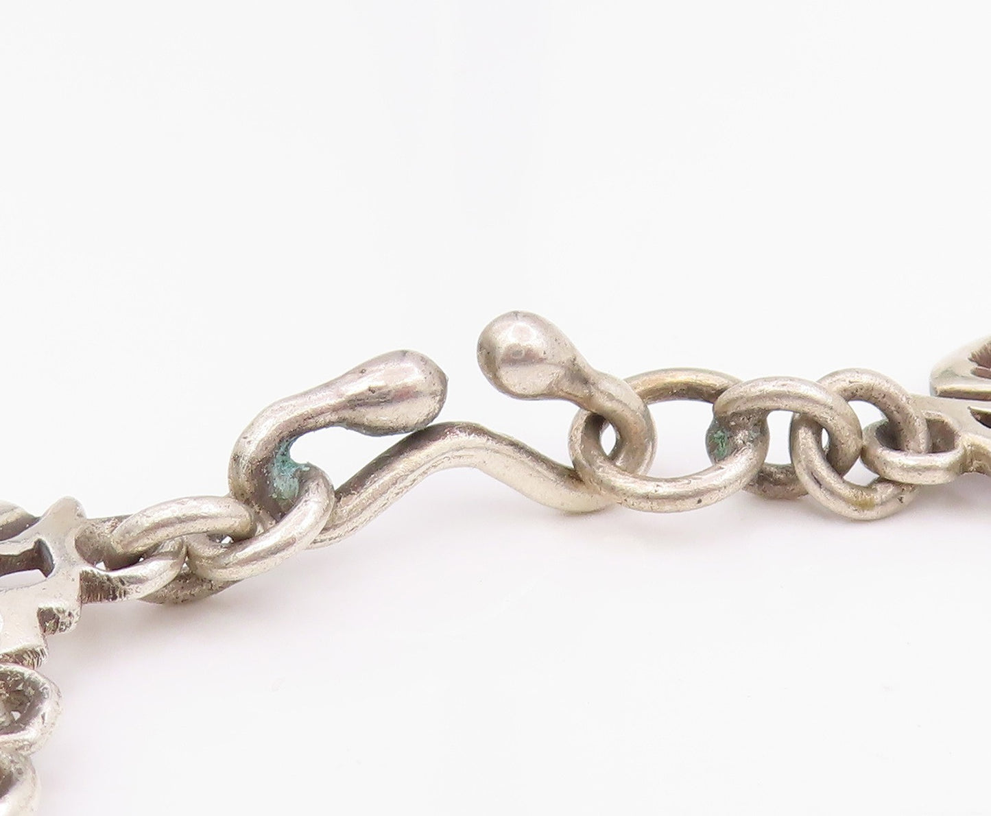 925 Sterling Silver Vintage Necklace CASA FIGUEROA Spiral Medallion Link  NE4752