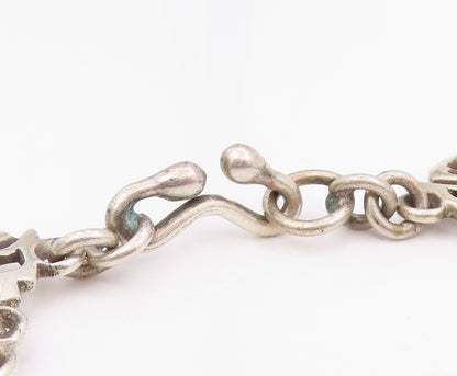 925 Sterling Silver Vintage Necklace CASA FIGUEROA Spiral Medallion Link  NE4752