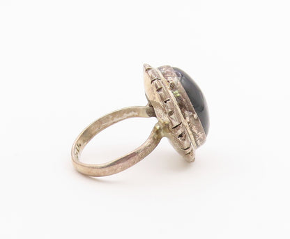925 Sterling Silver Vintage Ring Tiger's Eye Statement Band  Sz 7.5  RG36481