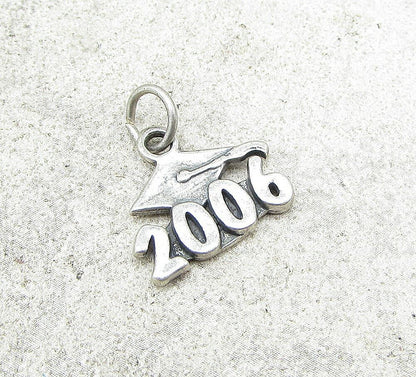 925 Sterling Silver 2006 Graduation Charm Pendant  PT1031