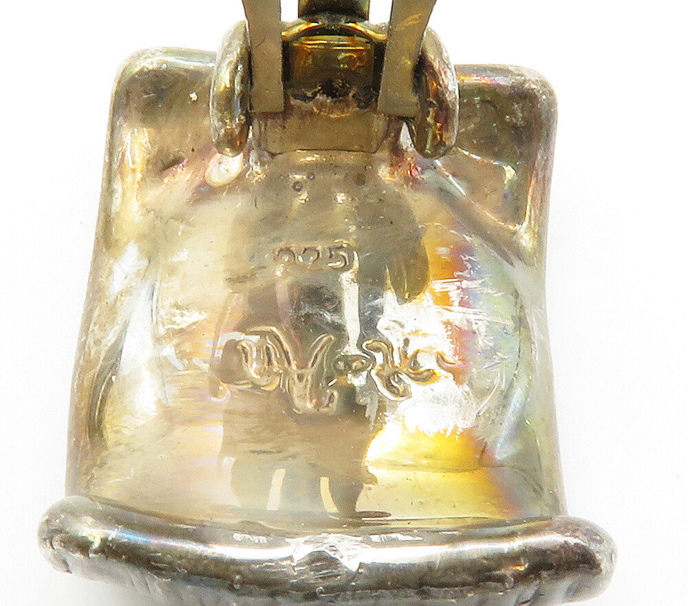 BAT AMI ISRAEL 925 Silver  Vintage Shiny Sculpted Non Pierce Earrings  EG7551