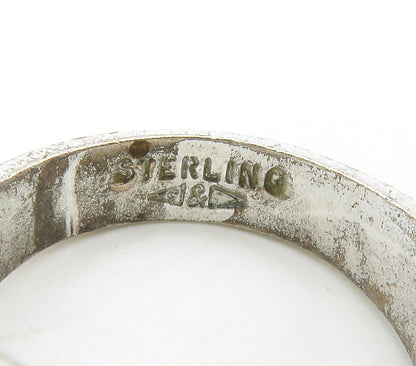 CLARK & COMBS 925 Silver  Vintage Cubic Zirconia Shiny Band Ring Sz 6  RG15069