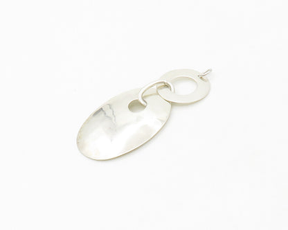 PTP MEXICO 925 Silver  Vintage Shiny Smooth Hammered Linked Pendant  PT13712