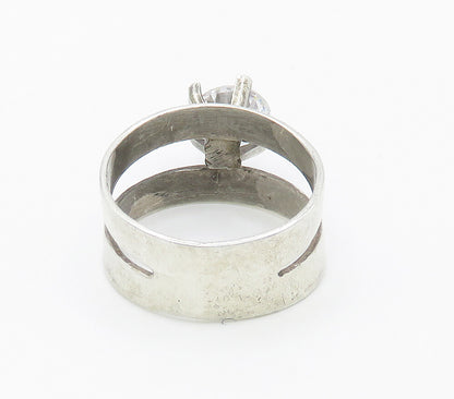 925 Sterling Silver  Prong Set Cubic Zirconia Solitaire Ring Sz 6  RG15524