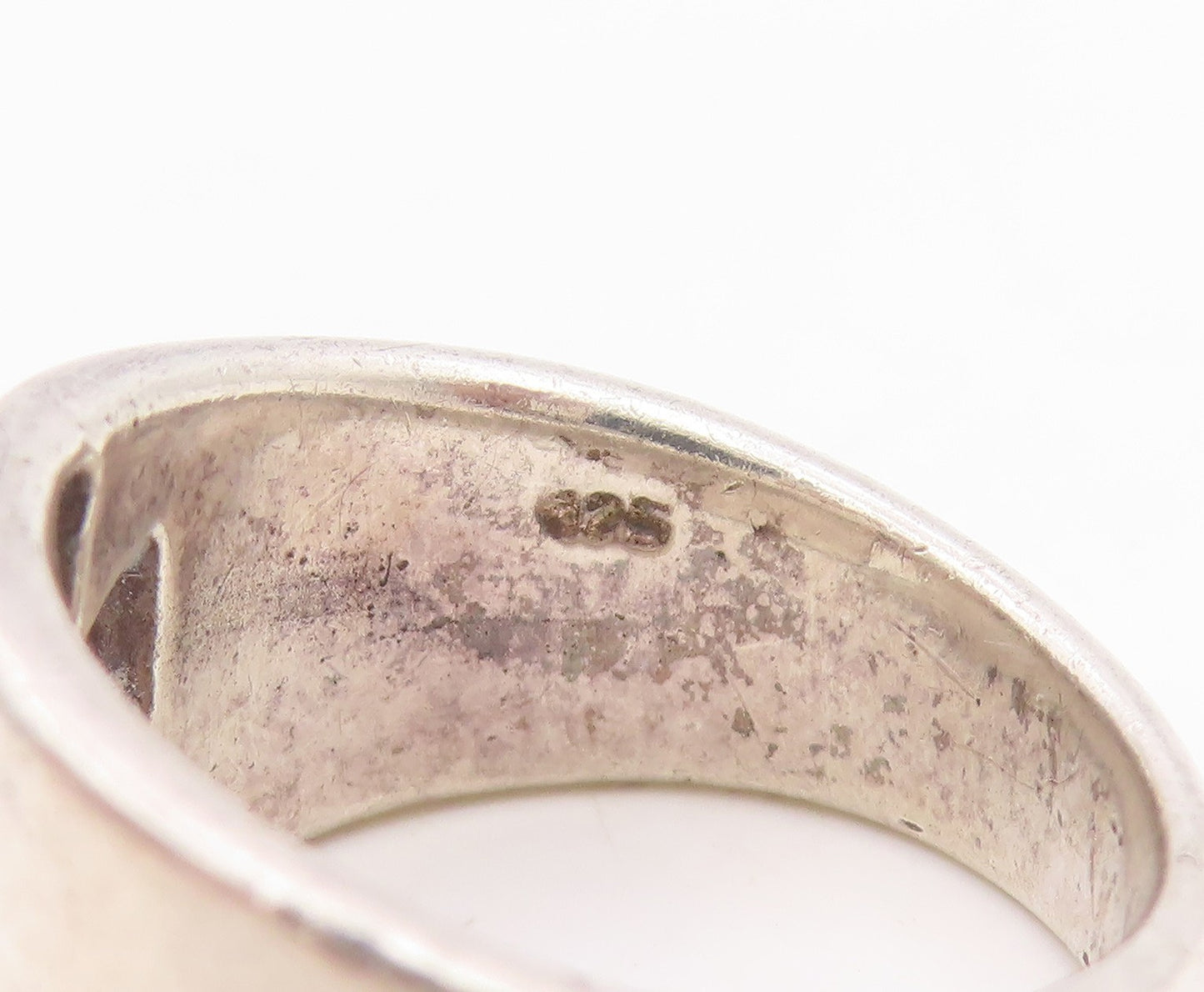 925 Sterling Silver Vintage Ring Minimalist Cutout Religious Cross Sz 7 RG34898