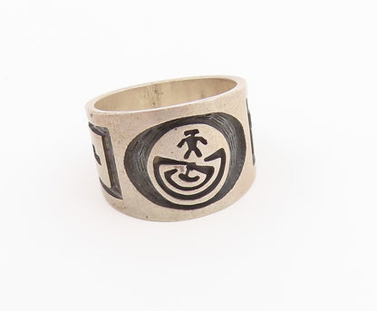 925 Sterling Silver Vintage Ring SOUTHWESTERN Mann In The Maze  Sz 6.5  RG36950