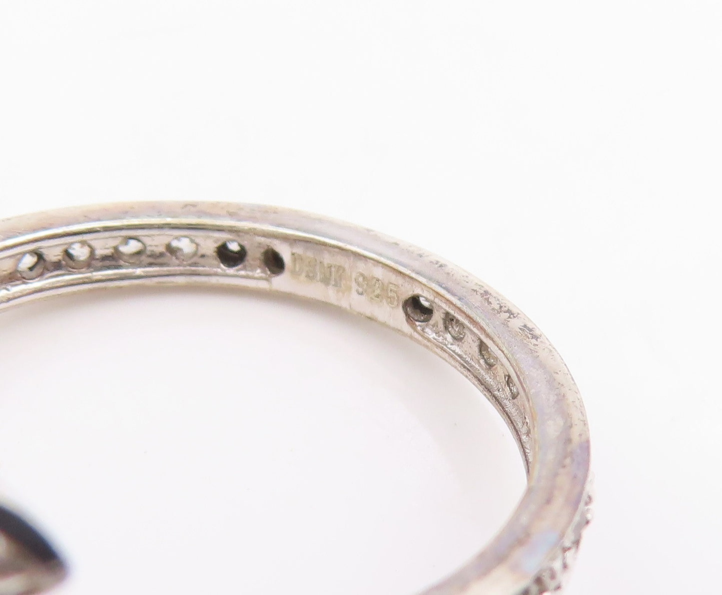 925 Sterling Silver Vintage Ring Classic CZ Bumblebee Motif Band  Sz 8  RG35941