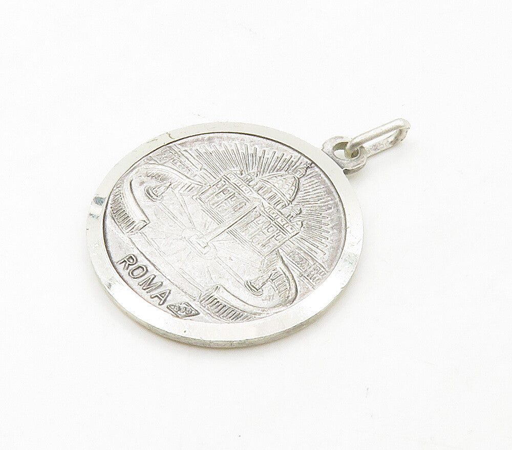 925 Sterling Silver  Vintage Pope John XXIII Catholic Rome Pendant  PT13252