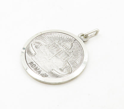925 Sterling Silver  Vintage Pope John XXIII Catholic Rome Pendant  PT13252