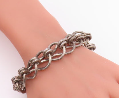 925 Sterling Silver Vintage Bracelet ZINA Classic Interlocking Loops  BT12217