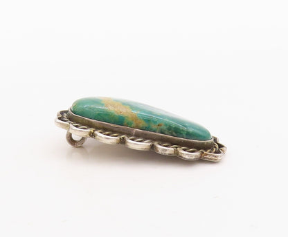 925 Sterling Silver Vintage Pendant NAVAJO Designer Carved Gemstone  PT23639