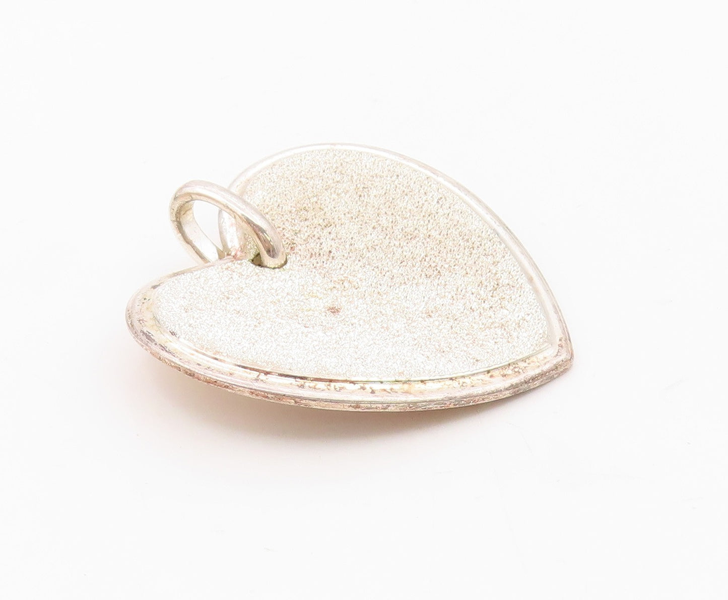925 Sterling Silver  Vintage Sparkling Love Heart Motif Pendant  PT12525