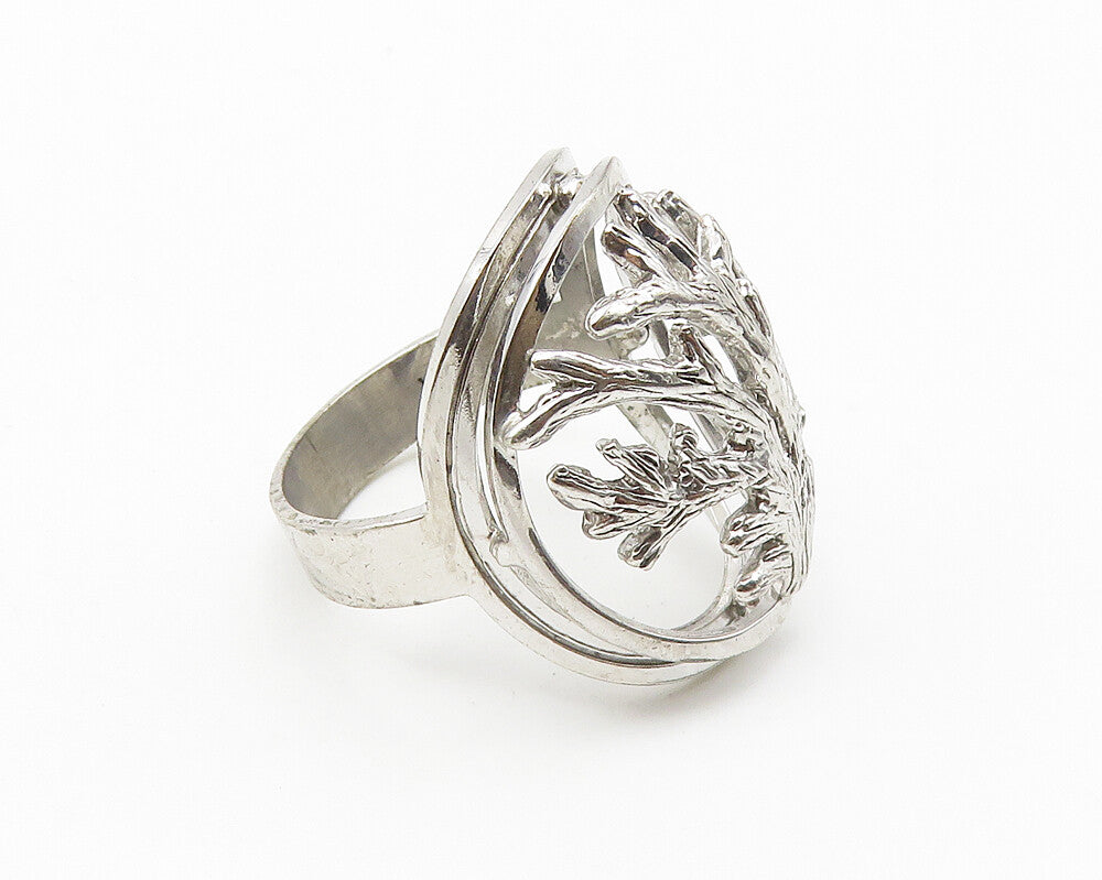 TAHARA & CO 925 Silver  Shiny Tree Branches Motif Band Ring Sz 7  RG10394
