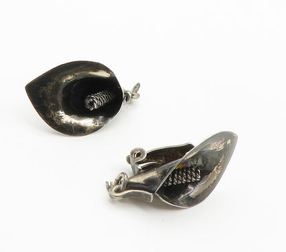 NE FROM DENMARK 925 Silver  Vintage Flower Motif Non Pierce Earrings  EG7550