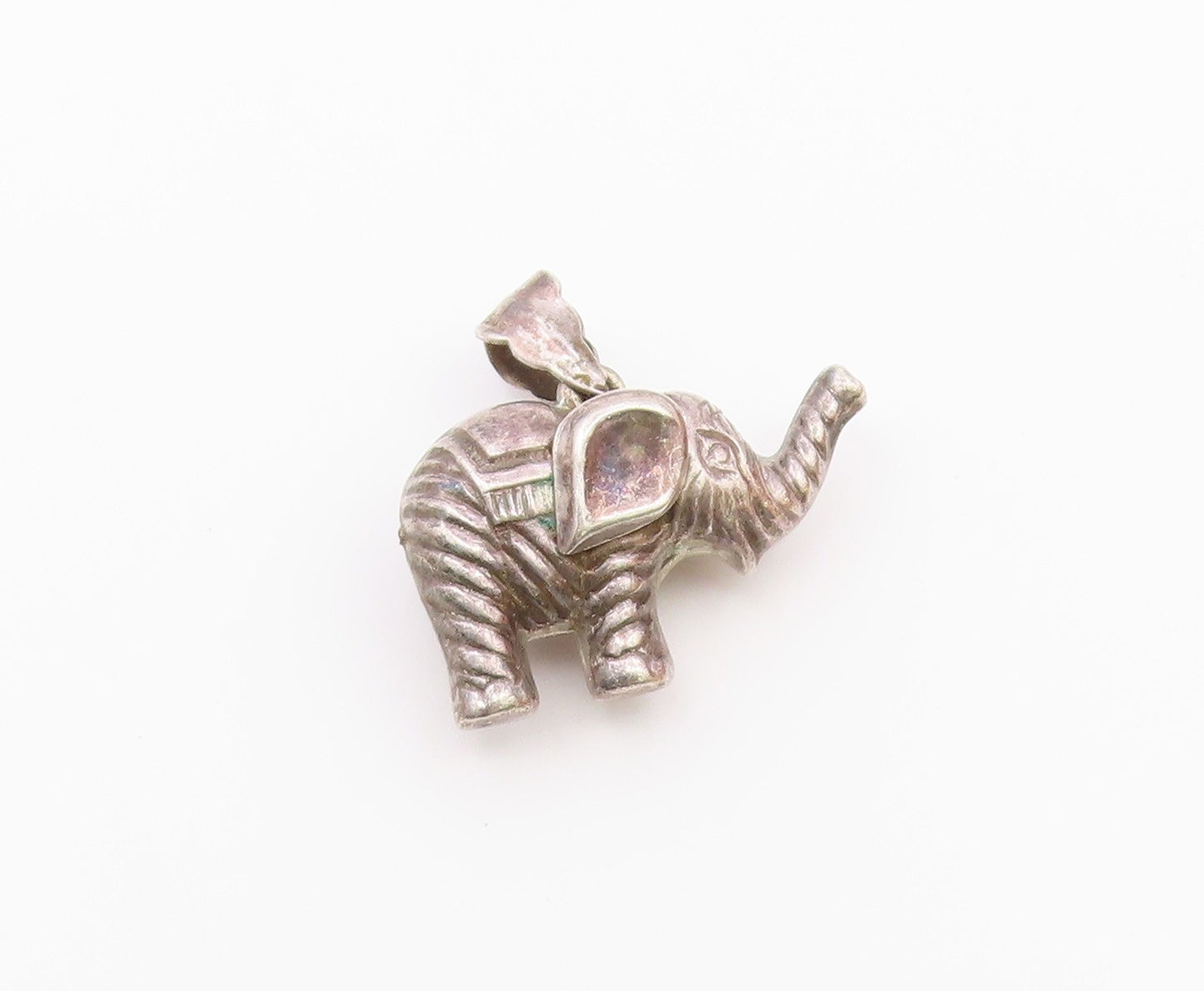 925 Sterling Silver  Vintage Hollow Elephant Animal Motif Pendant  PT19219