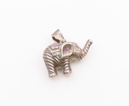 925 Sterling Silver  Vintage Hollow Elephant Animal Motif Pendant  PT19219