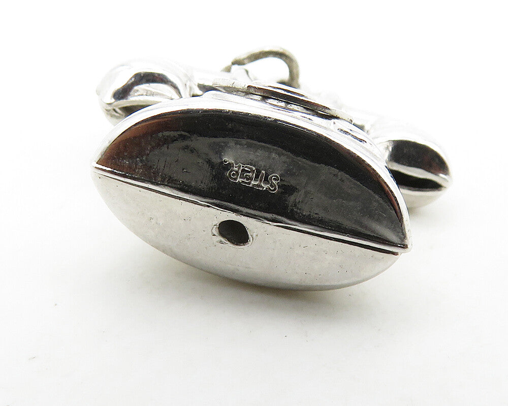925 Sterling Silver  Vintage Shiny Old Fashioned Telephone Pendant  PT15480