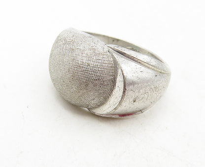CLARK & COOMBS 925 Silver  Vintage Shiny Textured Dome Band Ring Sz 6  RG9392