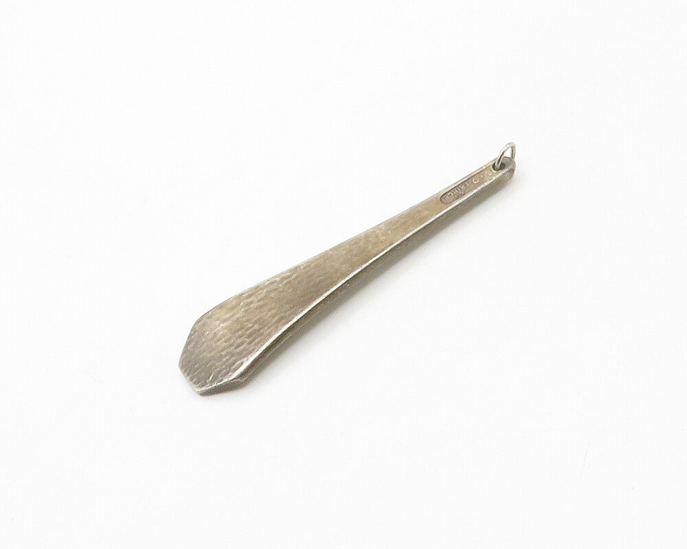 925 Sterling Silver  Vintage Dark Tone Floral Spoon Handle Pendant  PT13521