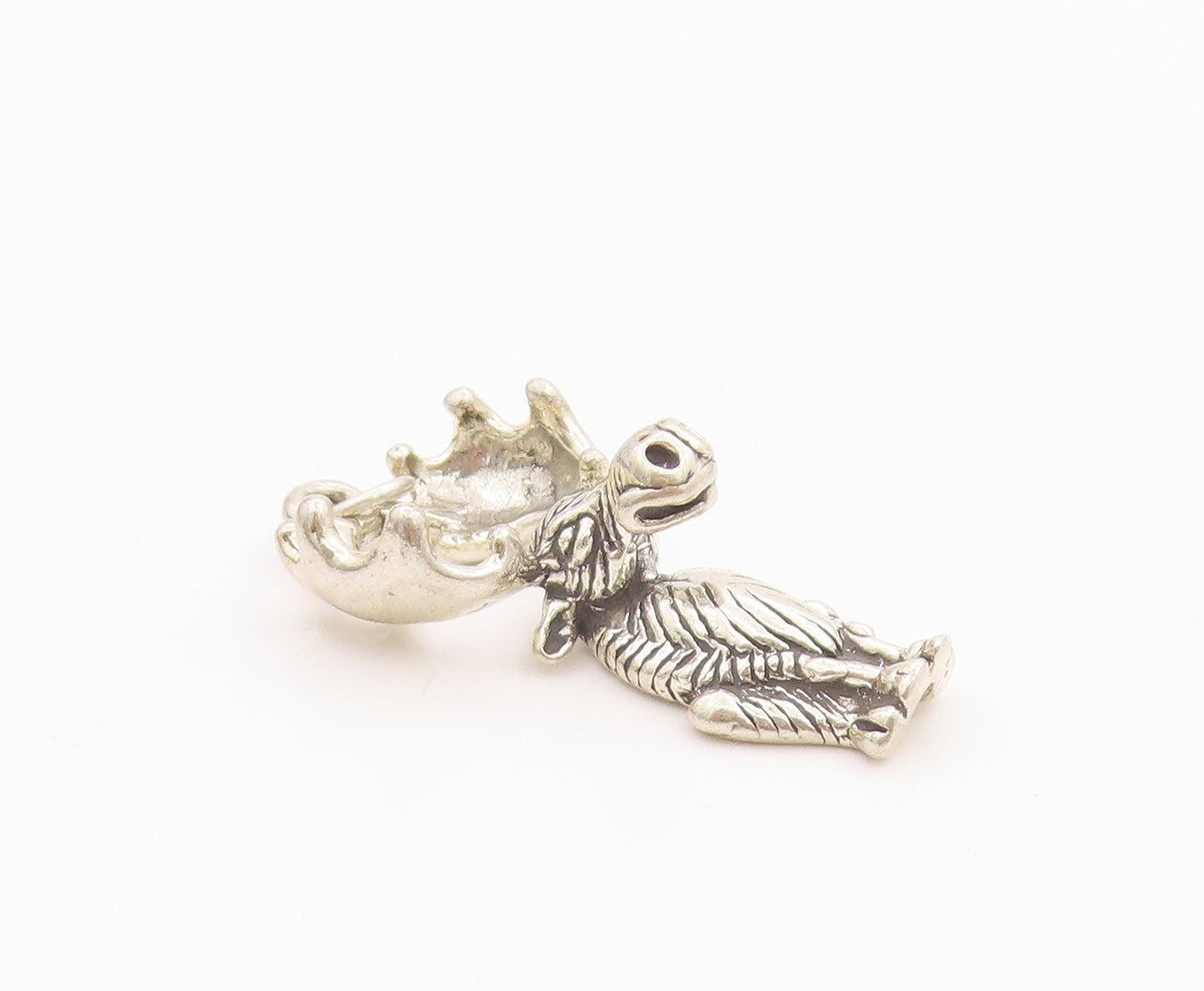 925 Sterling Silver Vintage Pendant Carved Moose Antlers 3D Charm  PT24524