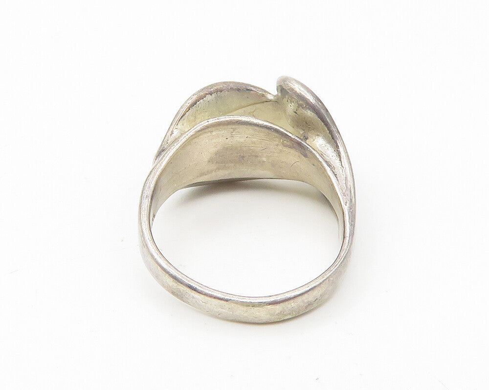CELLINI 925 Silver  Vintage Dark Tone Concave Dome Band Ring Sz 6  RG11087