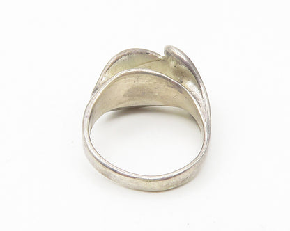 CELLINI 925 Silver  Vintage Dark Tone Concave Dome Band Ring Sz 6  RG11087