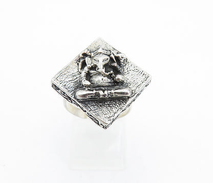 925 Sterling Silver  Vintage Ganesha Hindu God Cocktail Ring Sz 6  RG7839