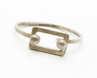 CARSI TAXCO 925 Silver  Vintage Smooth Open Square Hook Bangle Bracelet  BT5622