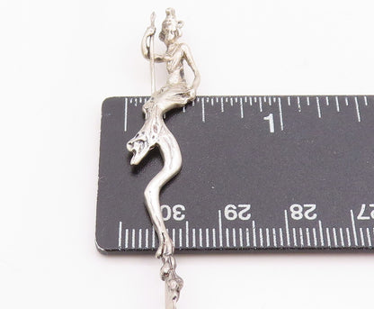 925 Sterling Silver Vintage Pendant Sculptural Plumb Barbara Cut Out  PT24790