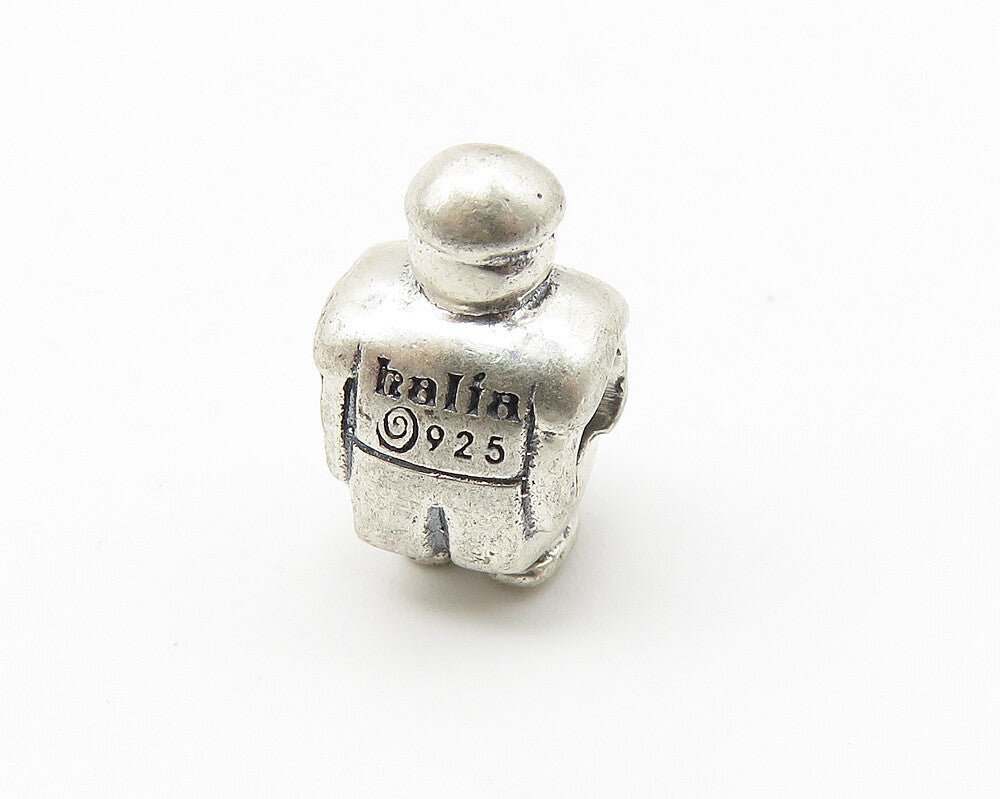 925 Sterling Silver  Vintage Petite Figure Spiral Detail Bead Pendant  PT8198