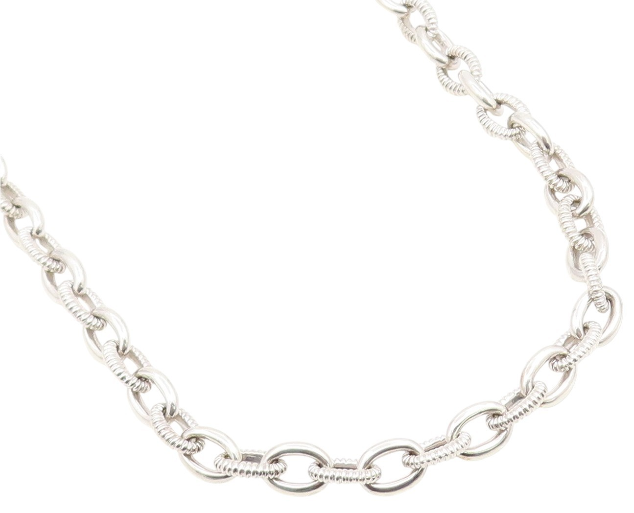 18k Gold & 925 Sterling Silver Vintage Necklace JUDITH RIPKA CZ Chain  NE4854