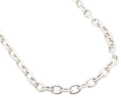 18k Gold & 925 Sterling Silver Vintage Necklace JUDITH RIPKA CZ Chain  NE4854