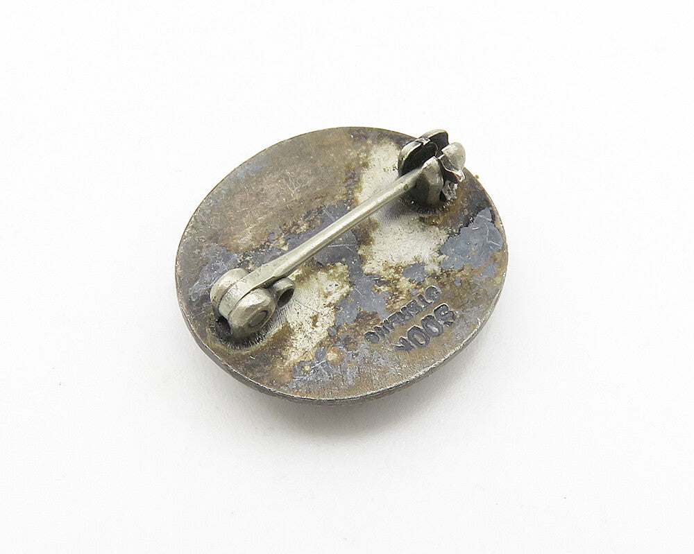 925 Sterling Silver  Vintage Enamel Dental Assisting School Brooch Pin  BP4190