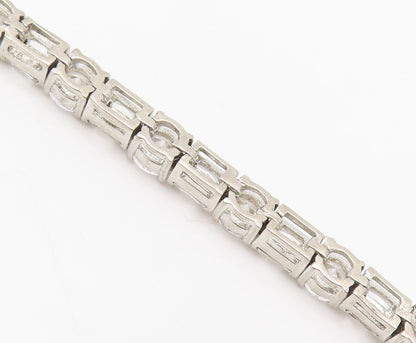 925 Sterling Silver  Vintage Delicate Cubic Zirconia Tennis Bracelet  BT10122