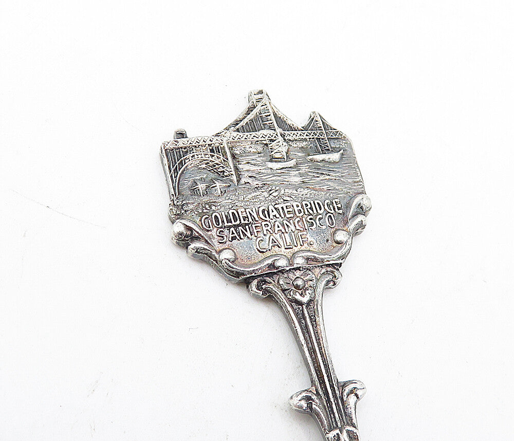 HOLLAND 925 Silver  Vintage Antique Golden Gate Bridge Sugar Spoon  TR1126