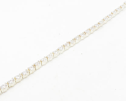 925 Sterling Silver  Shiny Round Cut Cubic Zirconia Tennis Bracelet  BT7371