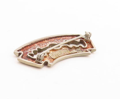 925 Sterling Silver Vintage Brooch Pin Designer Cutout Dancing Blade  BP11432