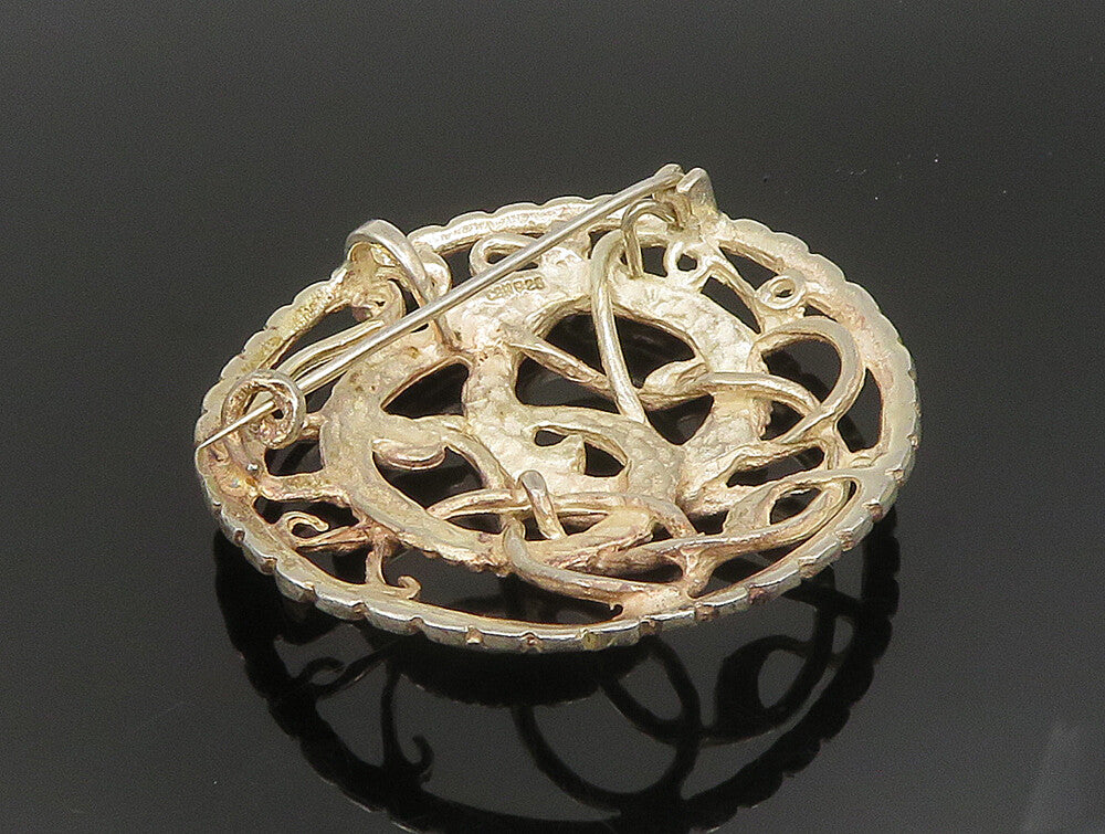 CARL BRUMBERG HANSEN 925 Silver  Vintage Knotted Animal Brooch Pin  BP9379