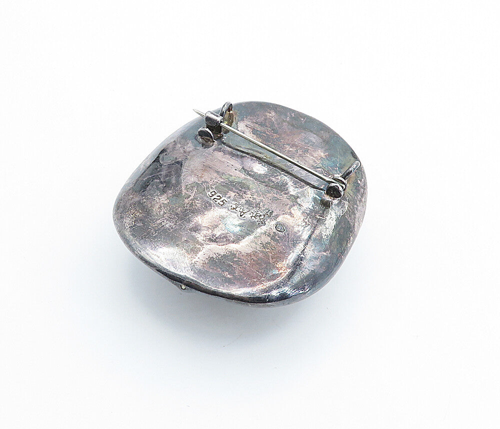 BAT AMI 925 Sterling Silver  Vintage Dark Tone Cowboy Hat Brooch Pin  BP2519