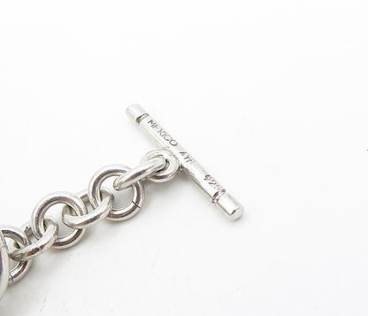 MEXICO 925 Sterling Silver  Vintage Shiny Open Link Chain Necklace  NE1317