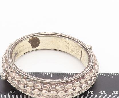 925 Sterling Silver Vintage Bracelet Etched Eye Link Pattern Screw Lock  BT10309