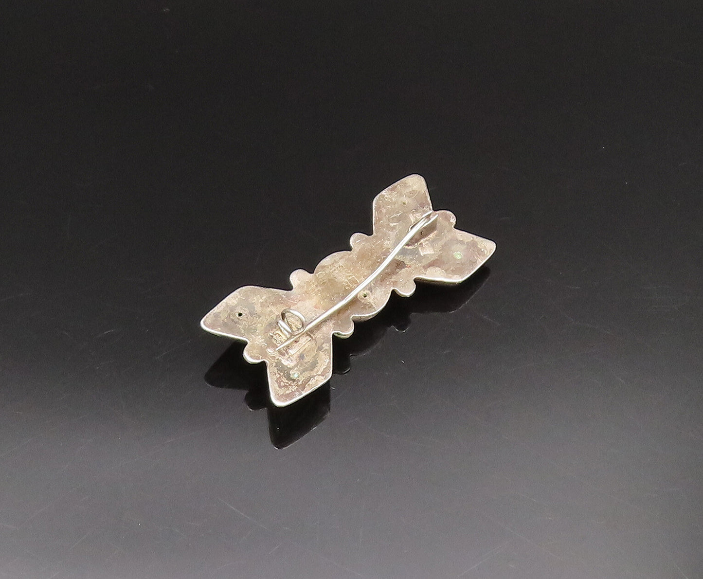MEXICO 925 Silver  Vintage Antique Hollow Butterfly Motif Brooch Pin  BP9748